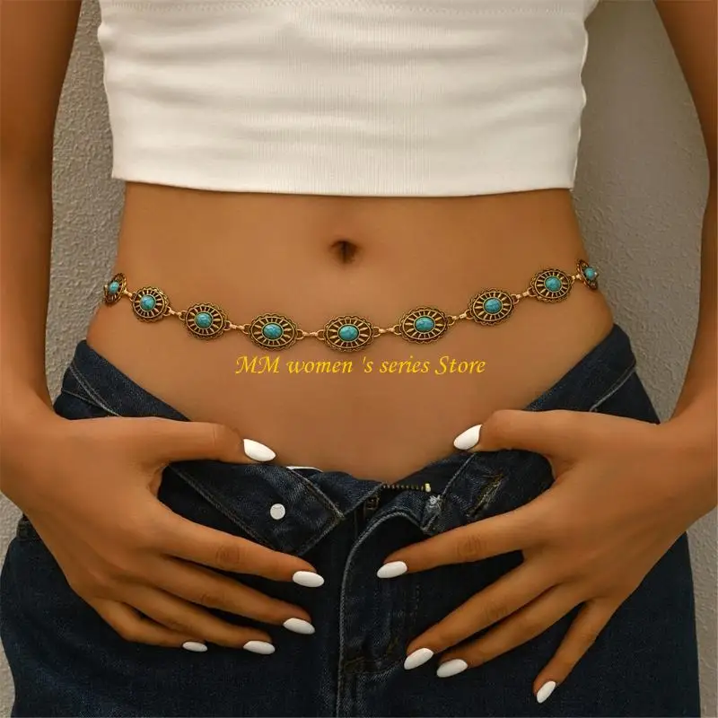Q39C Elegant Belly Chain Belly Dance Waist Chain for Dress Chain Stylish