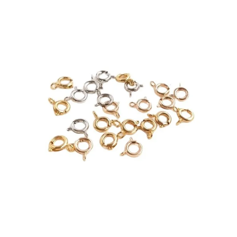 14K Gold-plated 18K Real Gold Spring Buckle Necklace Bracelet Ending Lobster Connection Buckle DIY Handmade Material Accessories
