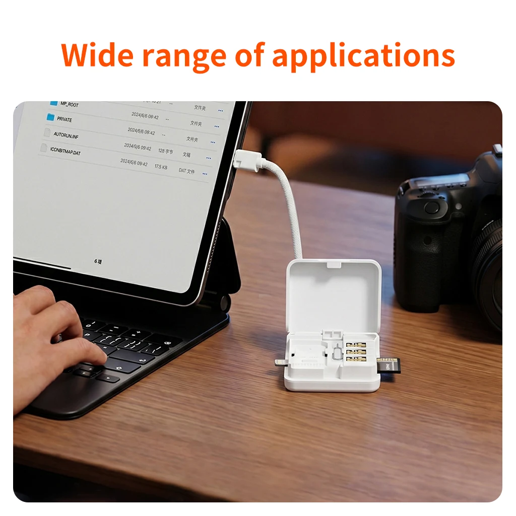 Tragbare Aufbewahrungsbox für Kartenlesegeräte, ideal für Fotografen auf Reisen und bei Außenaufnahmen, mit Schnellladeanschluss Typ C, passend für SD- und TF-Karten sowie SIM-Kartenhalter. – Detail 6