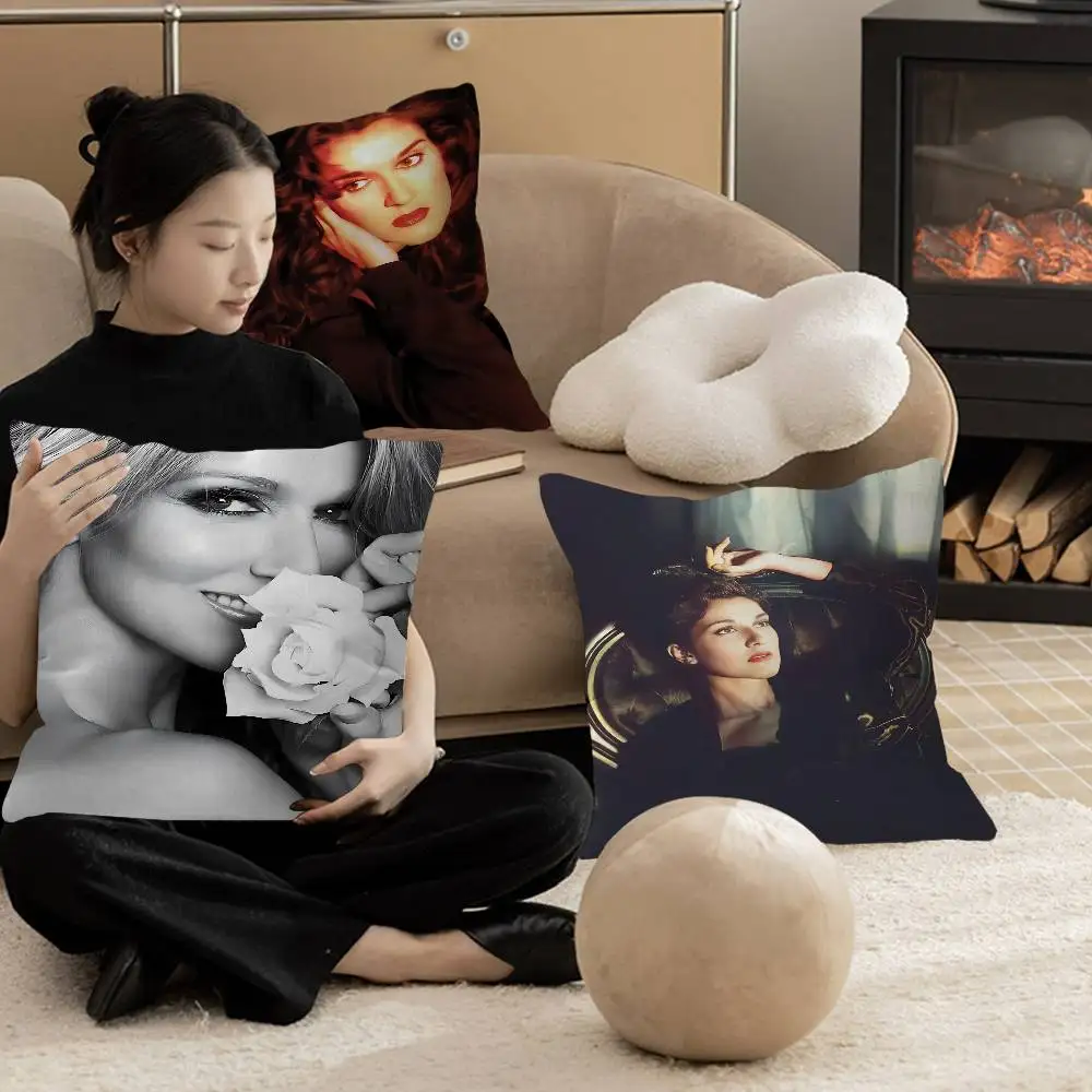 Funda de cojín con diseño de arce en blanco y negro de Celine Dion, decoración de cosecha de otoño, funda de almohada decorativa navideña