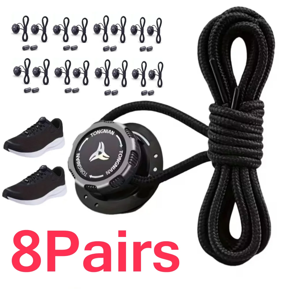 8/4/1 Pairs No-Tie Shoe Locks Rotating Buckles for Sports Shoes Unisex Quick Adjust Design Pre-Installed Shoe Accessories