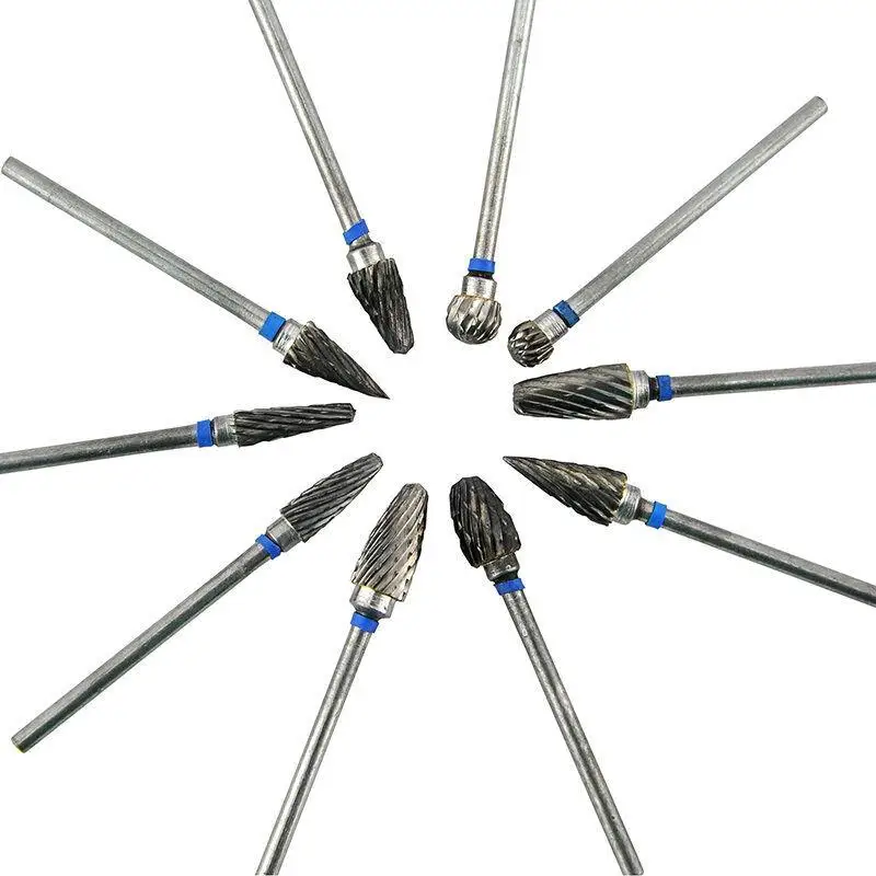 Dental Drill Burrs - 10 Pack of High-Quality Tungsten Steel Burs by Denshine for accurate Tooth Shaping and Lab Use