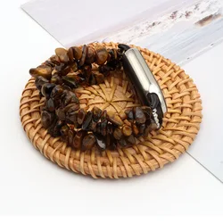 Natural Stone Beaded Strap for Xiaomi Smart Band 9/ 10/ 8 Bracelet Crystal Irregular Gemstone Beads Stretchy for Women