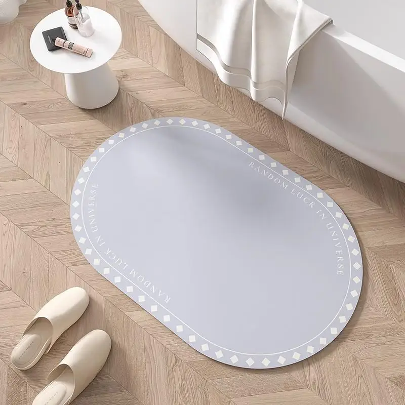 

Modern Home Bathroom Kitchen Door Mat Anti-Slip Floor Rug Silicon Dendroid Absorbent Soft Pad Toilet Entrance Floor Pad