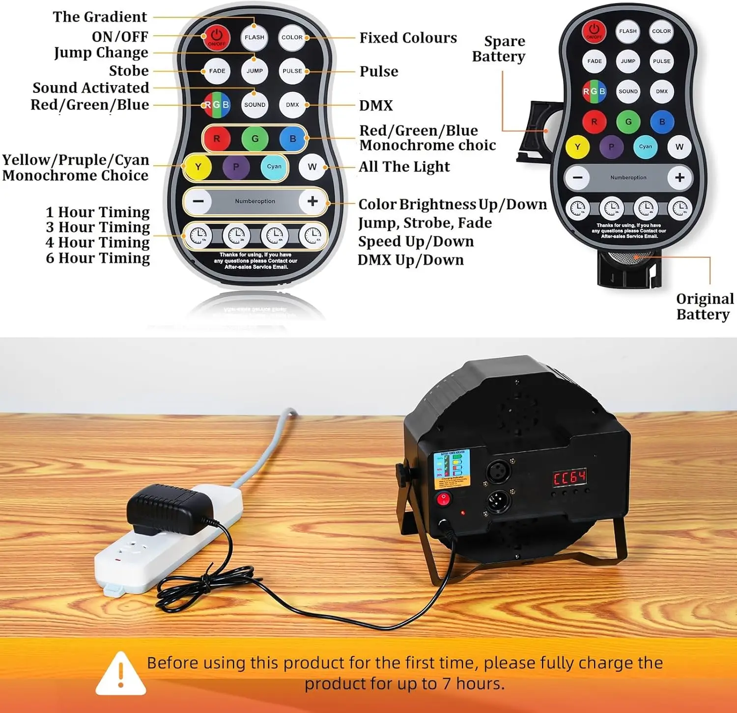 قابلة للشحن الاسمية يمكن أضواء U`King اللاسلكية LED Uplights بطارية تعمل بالطاقة Uplighting RGB 36 واط المرحلة الإضاءة للمناسبات DJ ديسكو #5