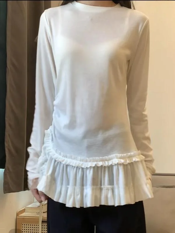 camiseta-feminina-de-manga-longa-com-babado-estilo-ballet-gola-redonda-algodao-ajuste-princesa-efeito-emagrecedor-camada