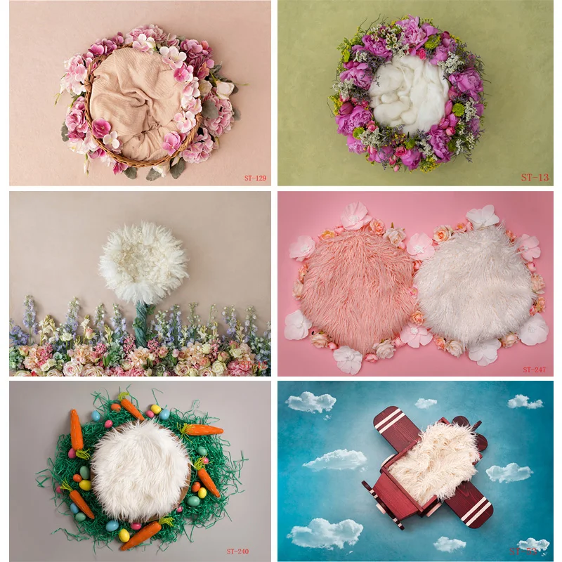 

Фотография новорожденной девочки с качели дерева и мехом цифровой фотографический фон для студийной фотосъемки на день рождения сто дней