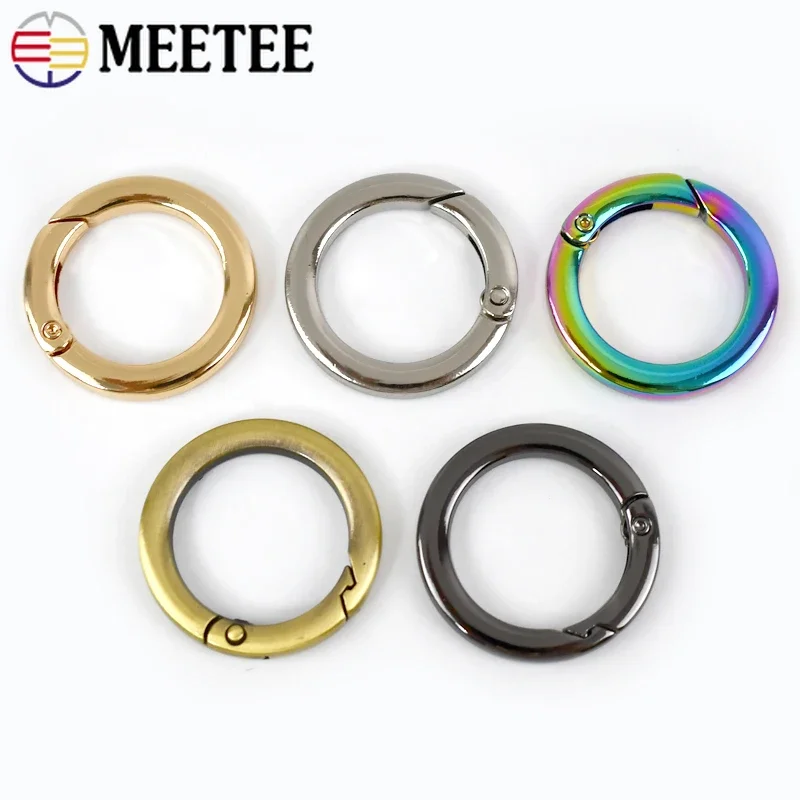 5/10 pz metallo O Ring fibbia per borsa cinghia cinghia cinghia molla grilletto chiusura a scatto portachiavi Clip connettore accessori in pelle fai