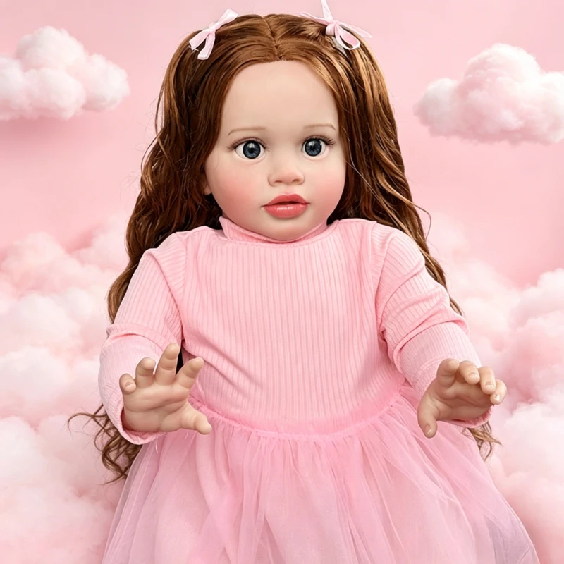 

66cm Pippa Cloth Body Toddler Doll Princess Girl Reborn Soft Touch 3D Skin Art Doll