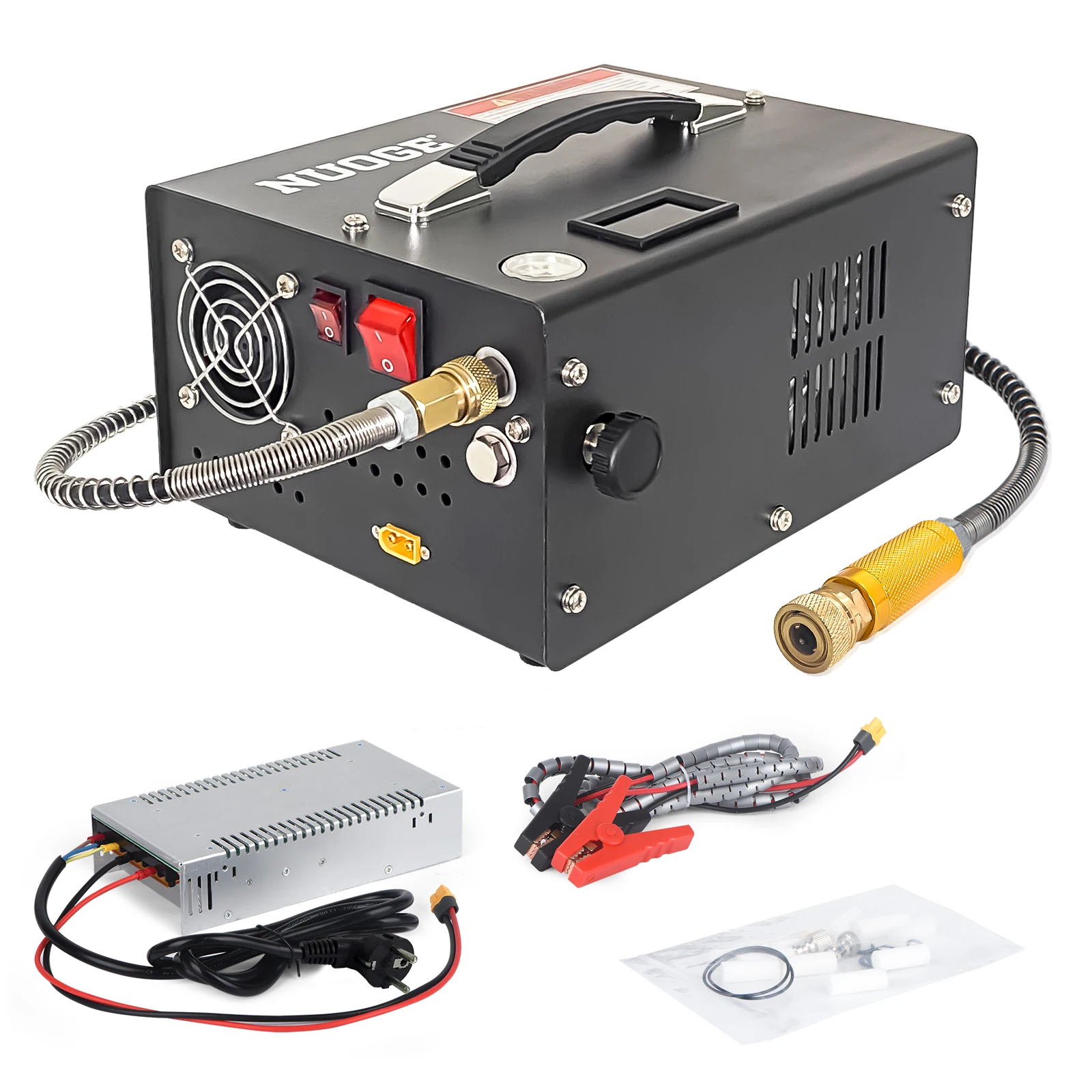 NUOGE 4500Psi 30Mbar Air Compressor Air Pump 12V/110V/220V Power Oil/Water-Free High Pressure Apply To  Diving Bottle