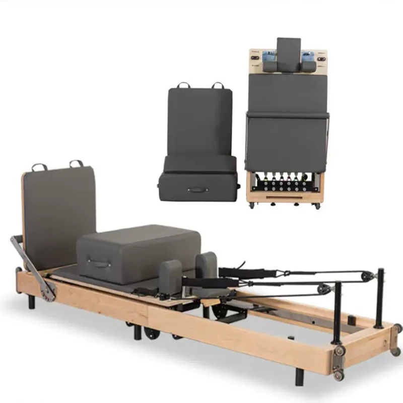 Foldable Pilates Bed Core Fit Equipment Training Fitness Bed Customizable with Square Box Pilates Reformer view 3