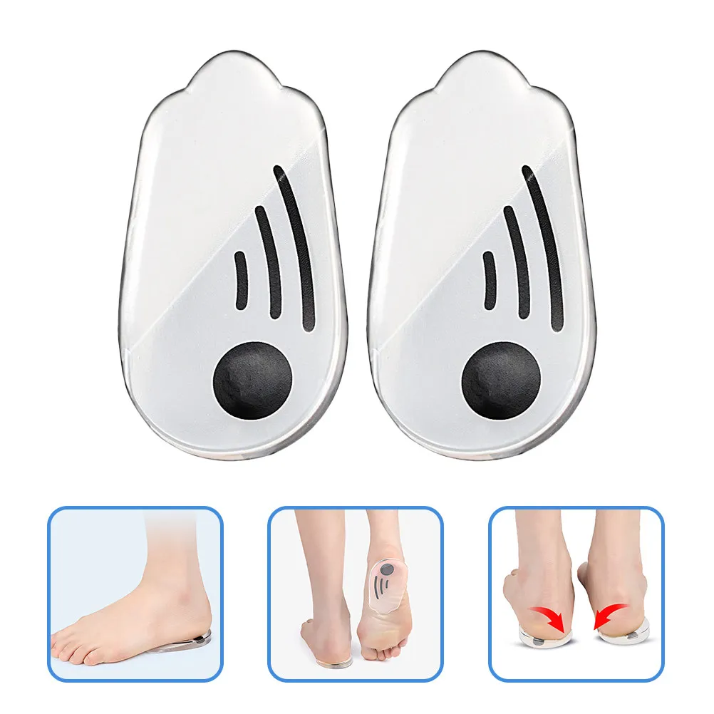 

2 пары ортопедических гелевых подушечек для пяток, для выравнивания стопы, поддержки коленей, снятия напряжения, полустельки для мужчин и женщин, для спорта и повседневного использования