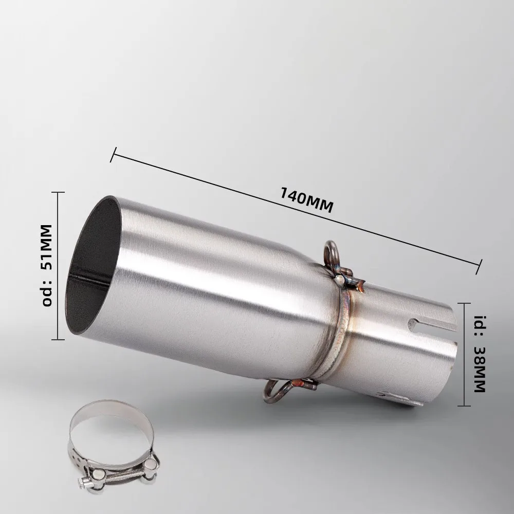 Picture 4: For Suzuki Motorcycle Modification Exhaust Middle Tail Section 28-45MM Adapter 51mm Exhaust Section Non-Destructive Install