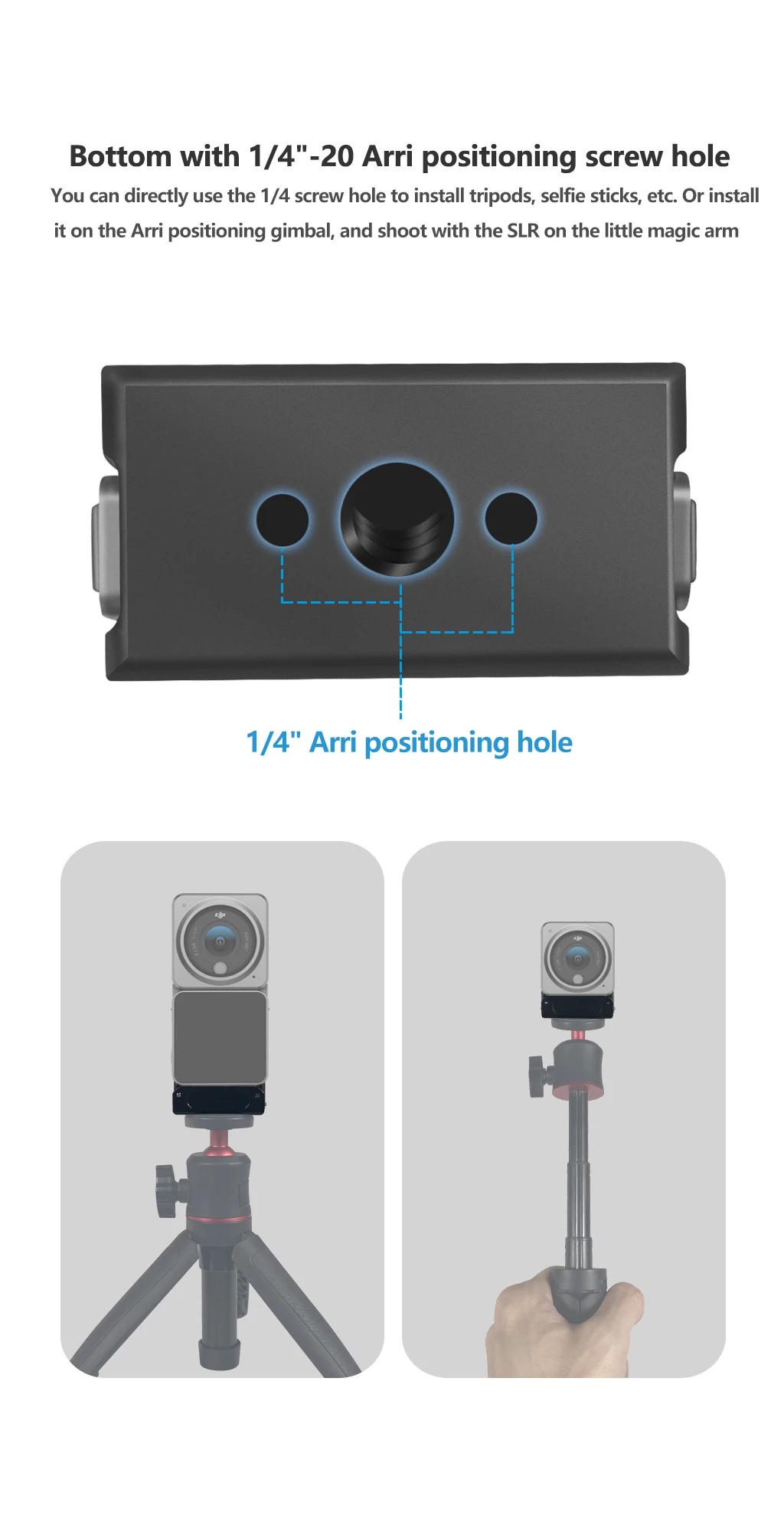 Action 2 Magnetische Halterung Ladestation Faltbare Adapterhalterung Schnellspanner für DJI OSMO 360 ACTION 5 Pro Kamerastativhalter – Detail 32