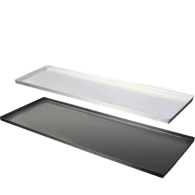 Extra Thick Stainless Steel Flower Pot Tray Rectangular Drainage Saucer XXL Planter Plate for Indoor Balcony Plant Box