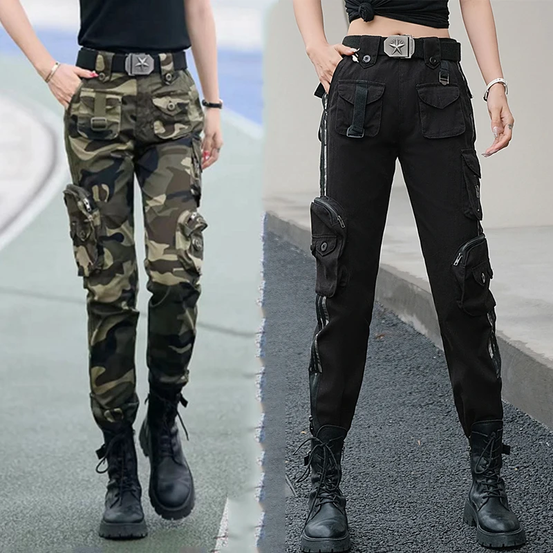 

Tactical Camo Multi-pocket Army Green Trousers Men Women Breathable Wear-resistant Cotton Loose Straight Pants Casual Overalls