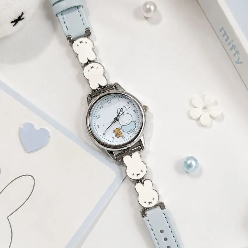 Lovely Cartoon Miffy Watch Woman Student Cartoon Quartz Watch Wristwatch Junior High School Examination Mute Time Creative Gift