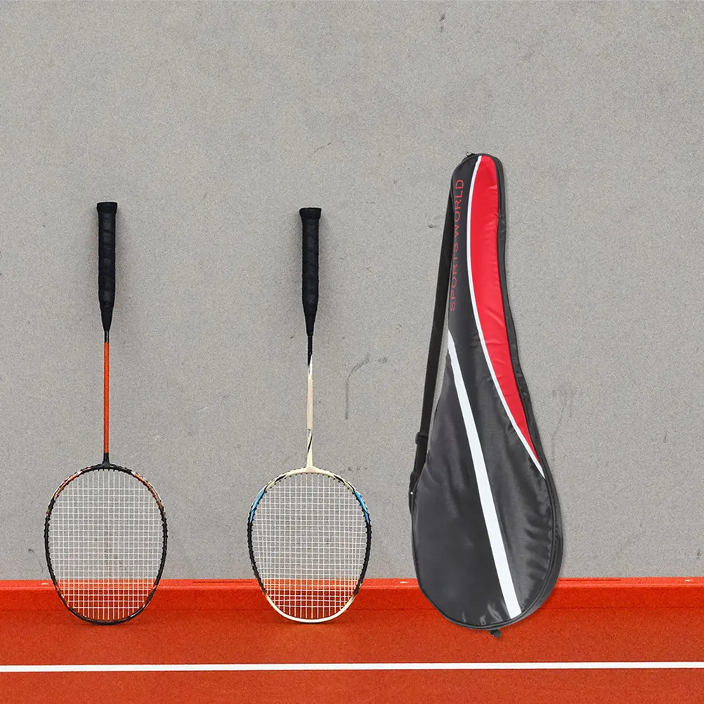 2Pcs Badminton Racket Bag Premium Oxford Fabric Racket Pouch Bright Color Ergonomic for 1-2 Rackets Reusable Outdoor