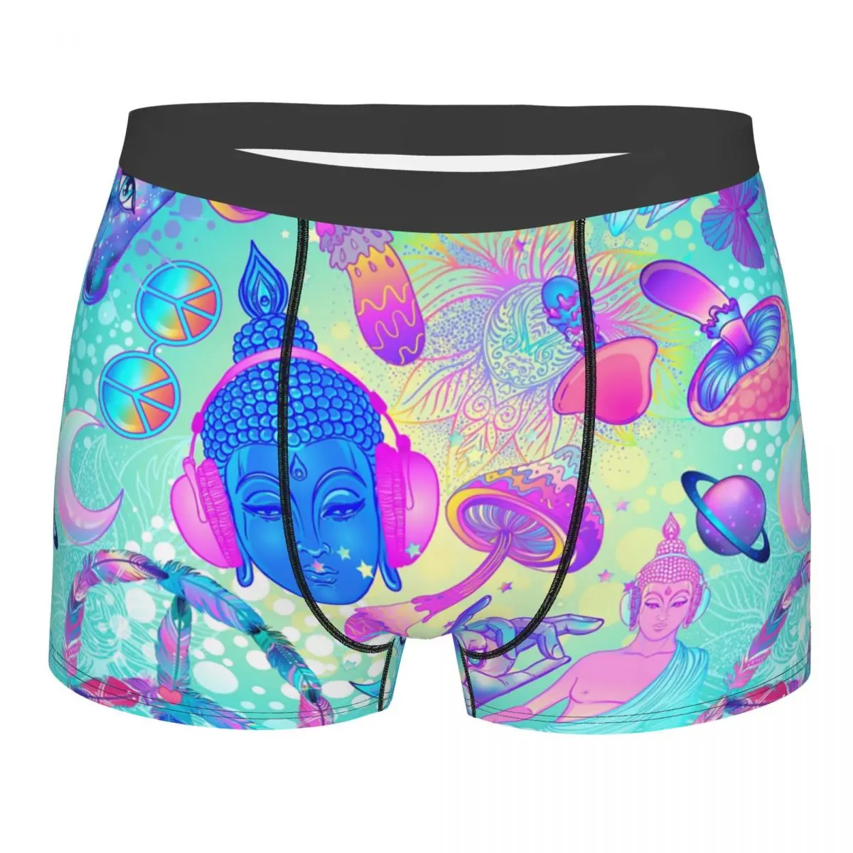 Psychedelic Magic Mushrooms Boxer Shorts Men 3D Print Male Breathbale Trippy Pattern Underwear Panties Briefs