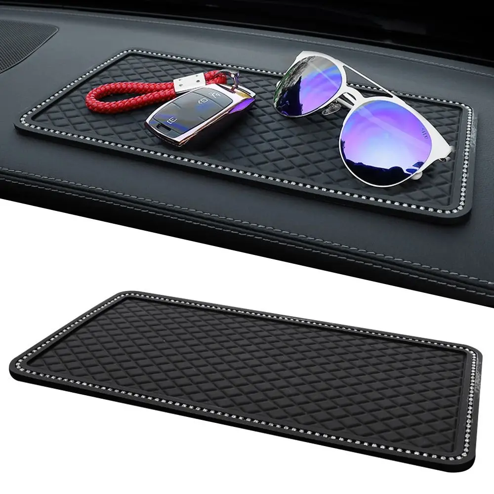 High Quality PVC Car Phone Anti-slip Mats with Diamond Auto Interior Mobile Phone Pad Anti-slip Car Accessories GPS Pad Car