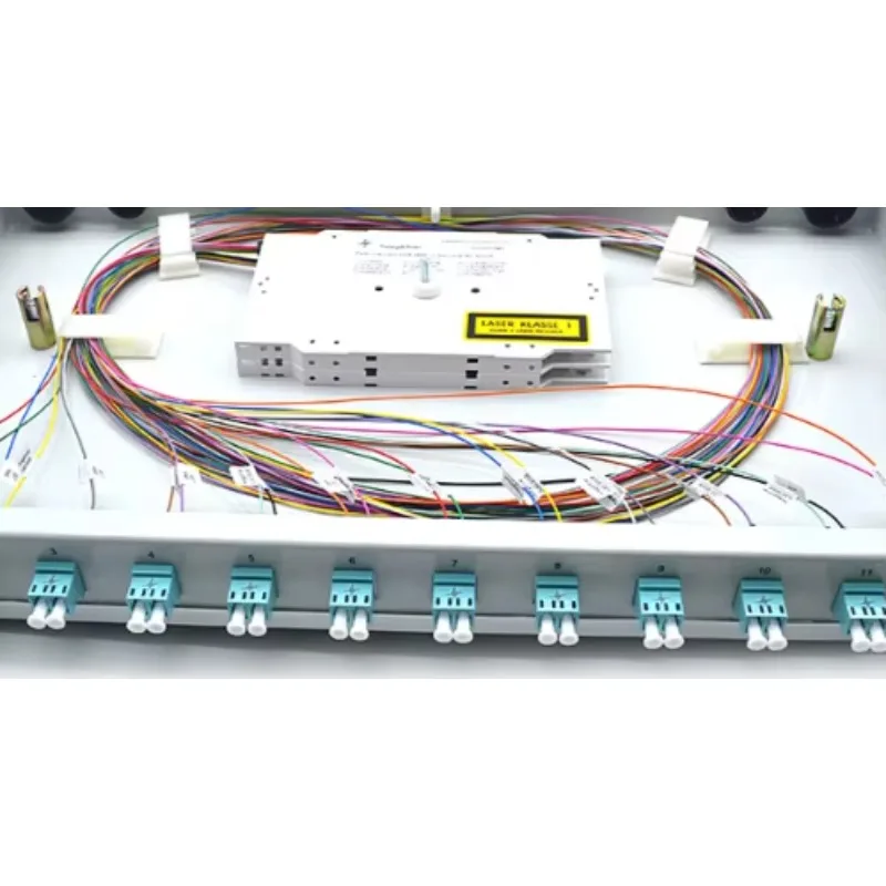12 Port Sliding ODF Fiber Patch Panel 19 Inch Rack Mount Joint Box Compatible SC LC FC ST Optical Adapters