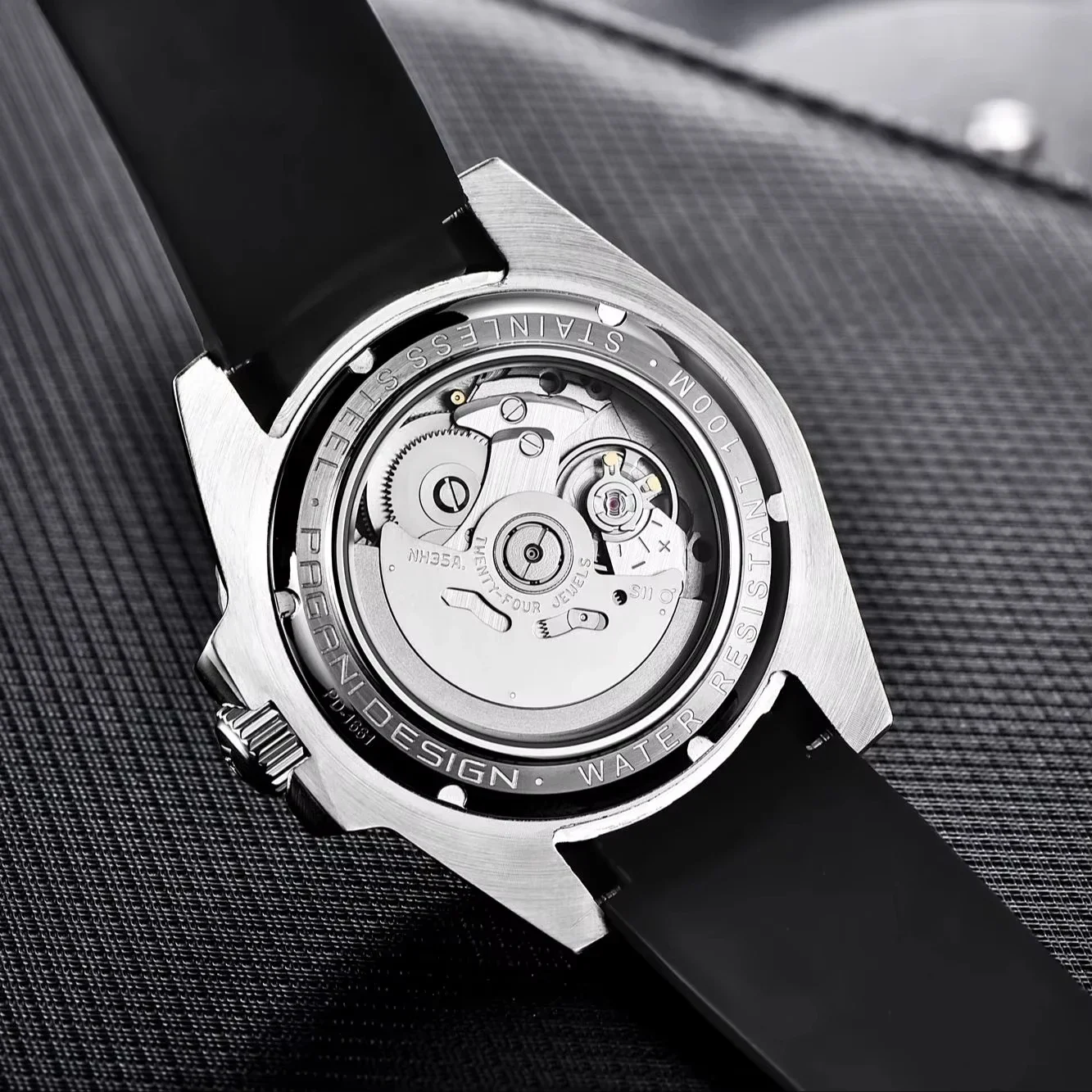 PAGANI DESIGN Luxurious Business Men\'s Automatic Mechanical Watch NH35 Black Nylon Strap Stainless Steel Sapphire PD1661 Watch