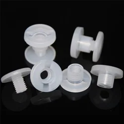 100Sets Large Flat Nylon Plastic Chicago Screws Nails Studs Snap Rivets for Photo Album Butt Account Book Screw