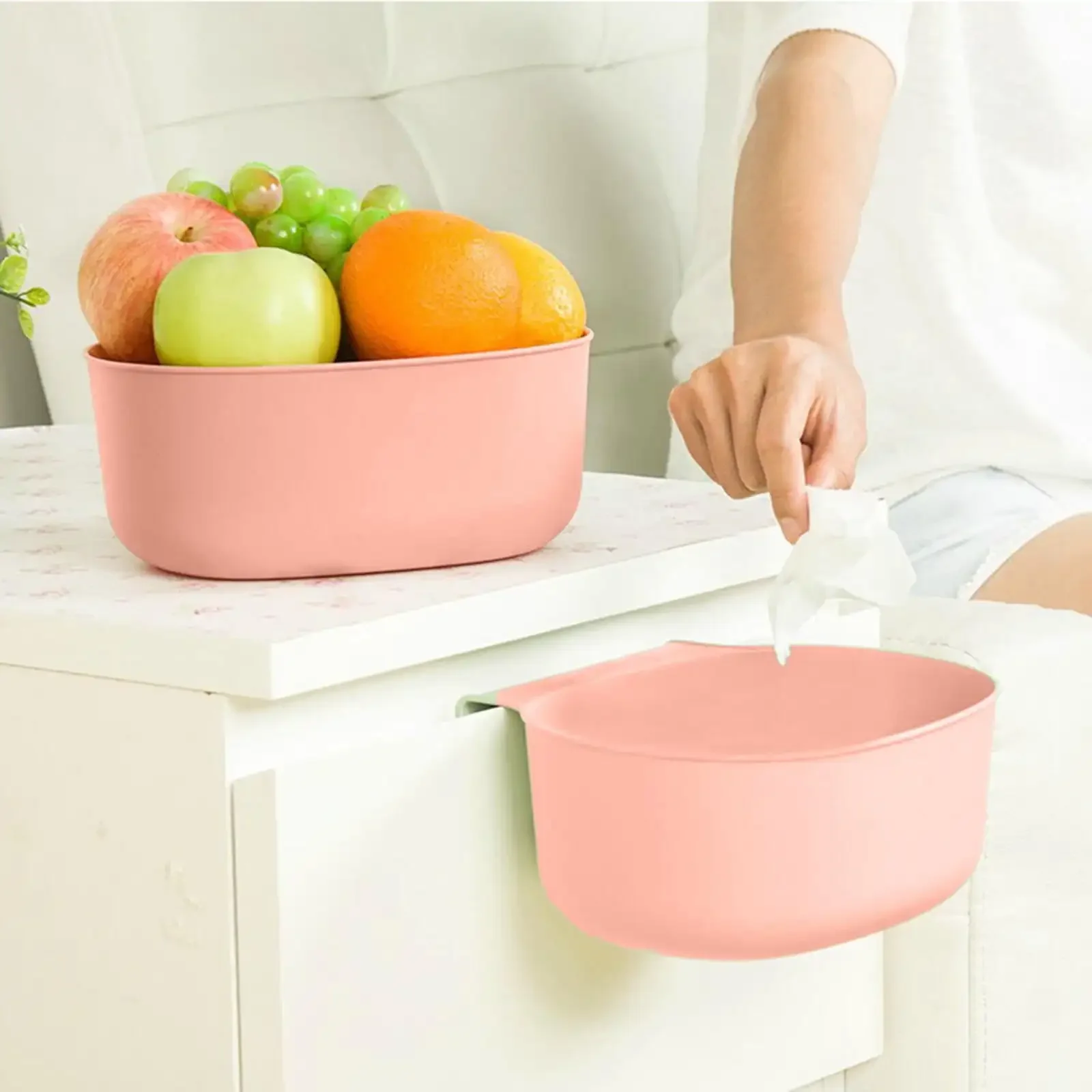 

Plastic Storage Bin with Four Handles - Multi-Purpose Organizer for Pantry, Kitchen, Bathroom & Office, Durable