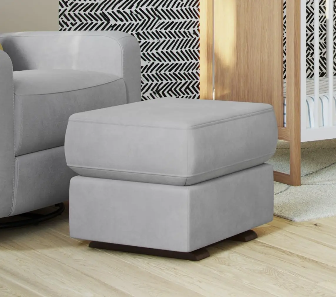 Premium Ottoman Footrest Nursery Living Room Stain-Resistant Fabric Smooth Glide Gray, Customized