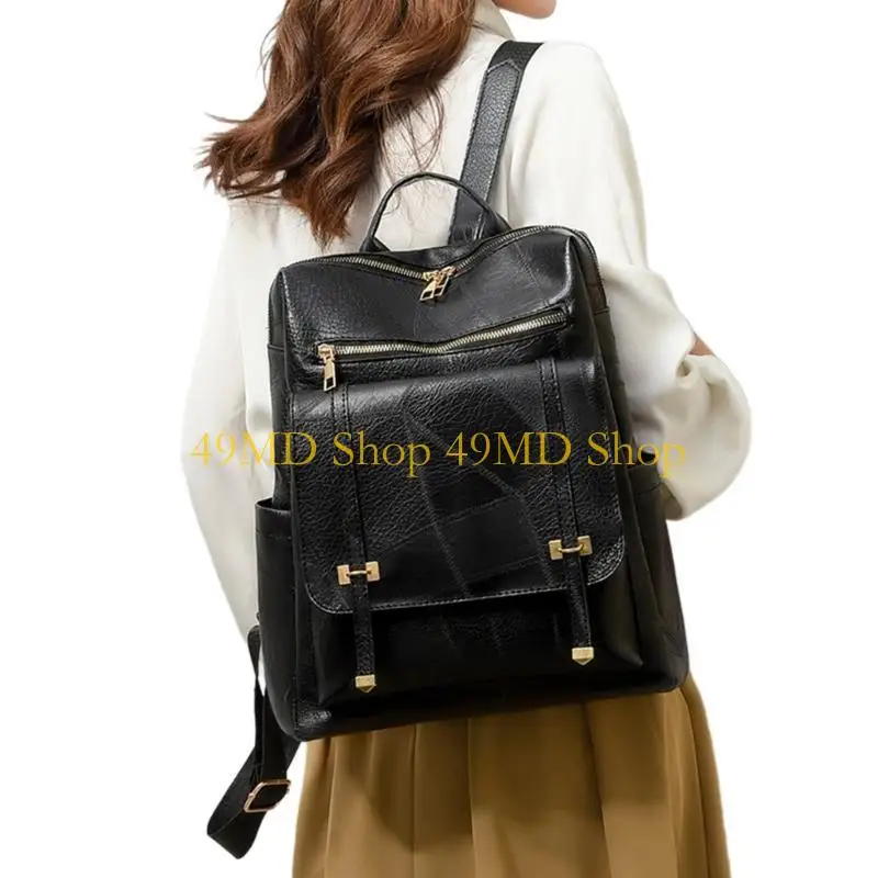 

49MD сумка через плечо с двойным ремнем для девочек-студентов, большой вместительный рюкзак, дорожный рюкзак, модная школьная