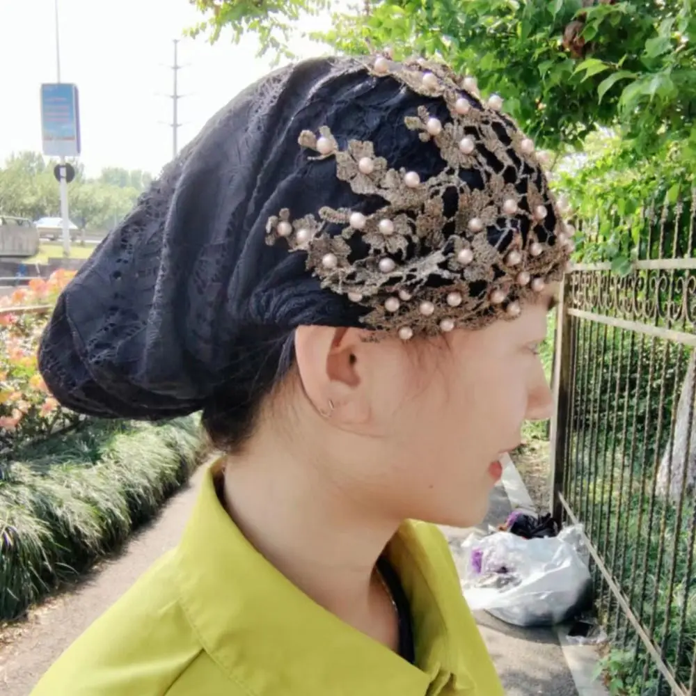 Topi Turban nilon bordir modis, topi Islam 7 warna Baotou