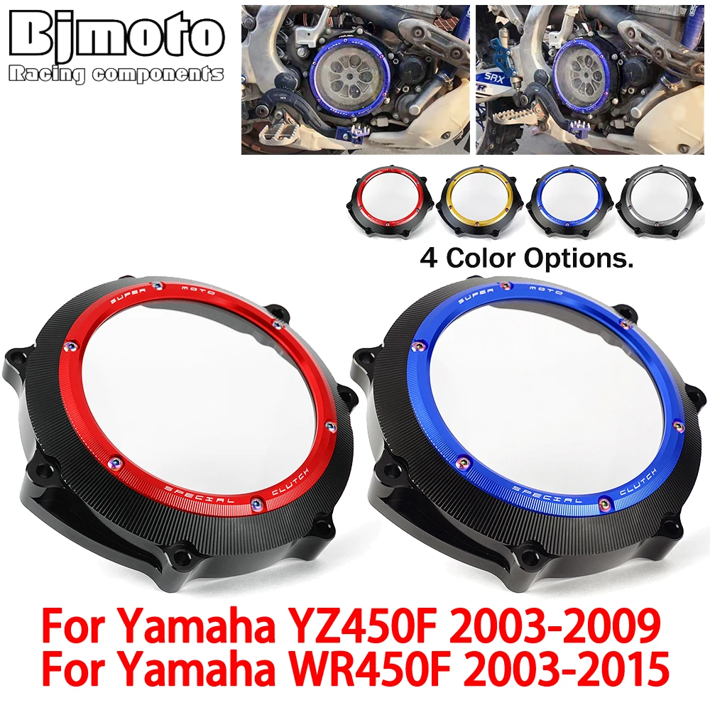 

YZ450F WR450F 2014 2015 2013 CNC Clear Clutch Cover For Yamaha YZ WR 450F YZ-450F WR-450F 2003-2012