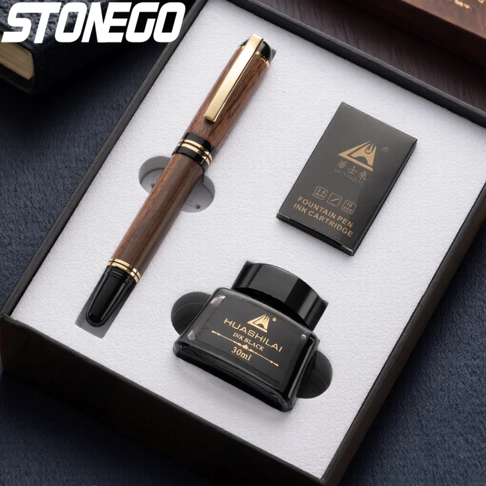 

Изысканный роскошный набор деревянных перьевых ручек, подарочная коробка, подходящая для выпускного, дня рождения, бизнеса