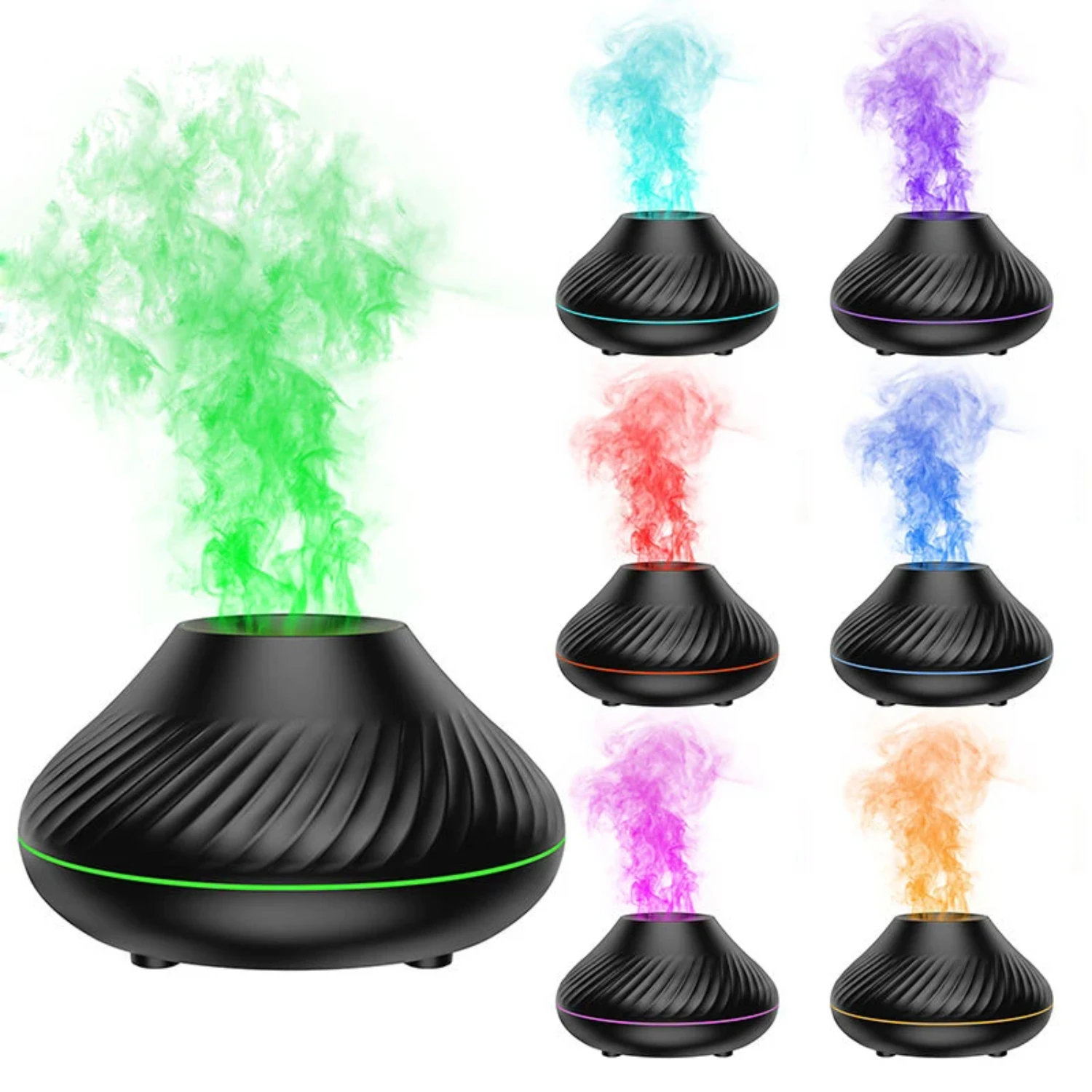 New 7 Colors LED Flame USB Air Humidifier Diffuser with 130ML Capacity, Additive and Aromatherapy Essential Oil - Enhance your s