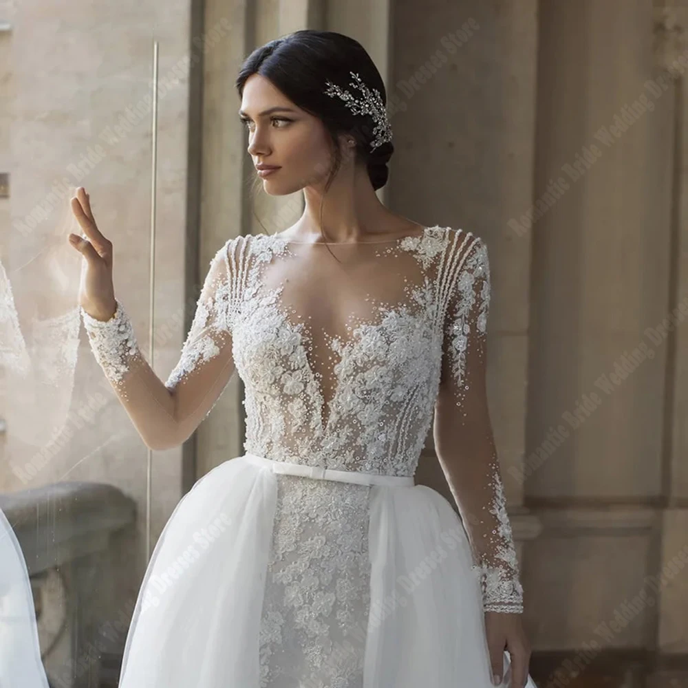 Vestidos De novia hasta el suelo para mujer, traje De tul con apliques, Espalda descubierta, estilo bohemio elegante, novedad De 2024