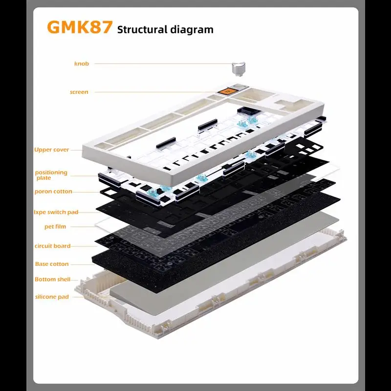 Imagem -02 - Kit de Teclado com Tela de Exibição Rgb Retroiluminado Estrutura de Junta Teclado de Troca Quente de Jogos Via Personalizado Gmk87-mechanical