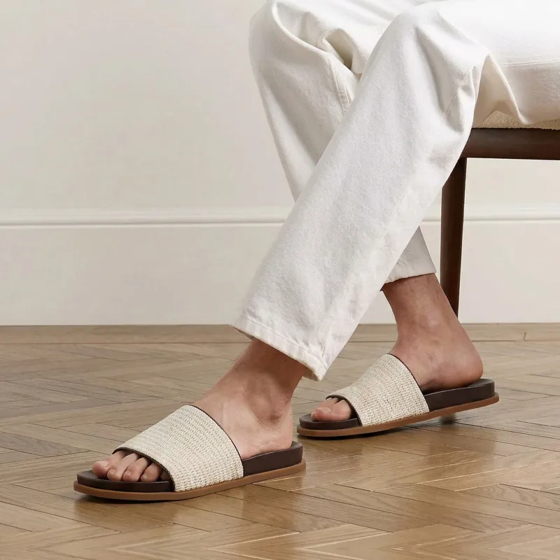 British Retro Men's Sandal New Spring Summer Men's Slippers High Quality Slippers Man Shoes Air Mesh Men Sandals