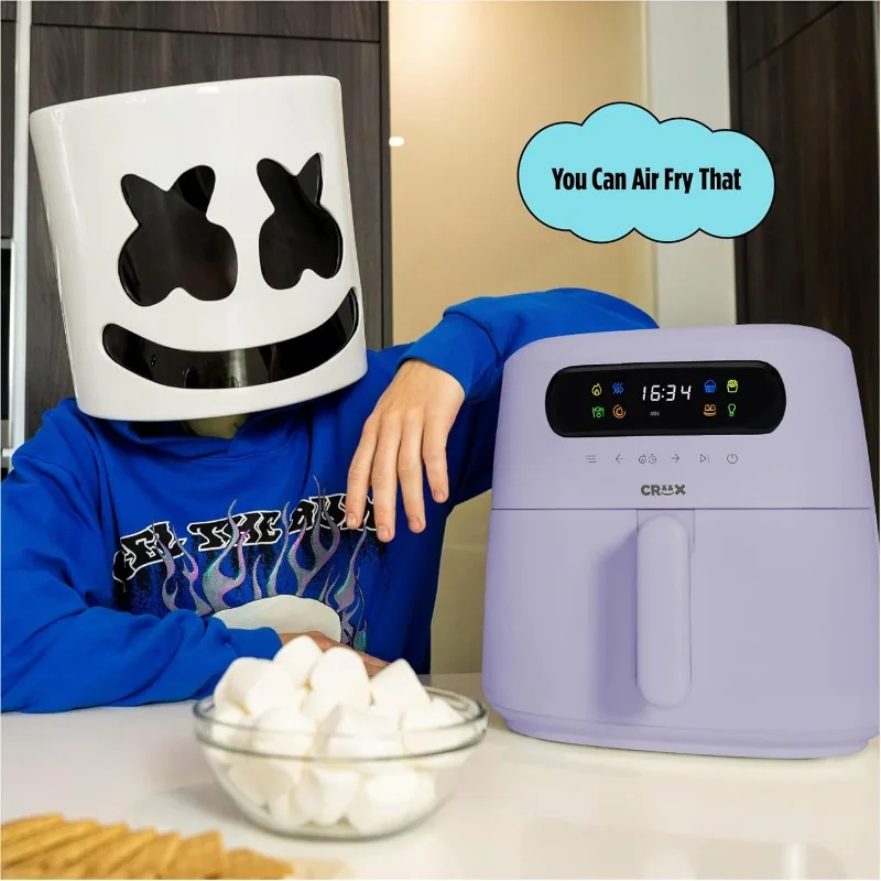 Penggorengan udara Digital Marshmello 3.0 QT dengan teknologi turbocharger, kontrol suhu layar sentuh, Timer dan mati otomatis