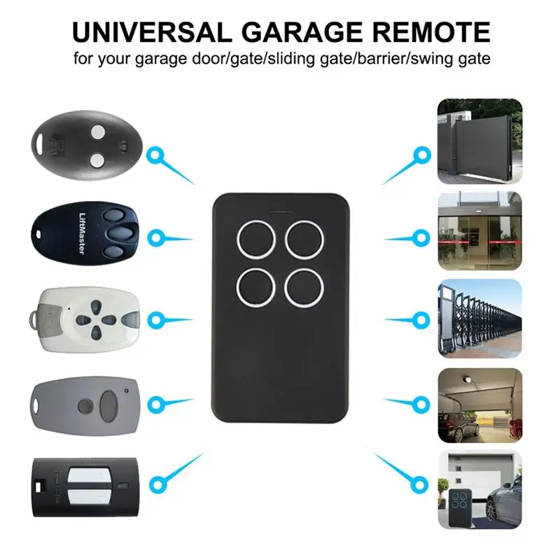B29C-5Pcs Universal Multifrequency Garage Remote Gate Remote Control 280-868MHZ For All Fixed Code And Parts Of Rolling Code