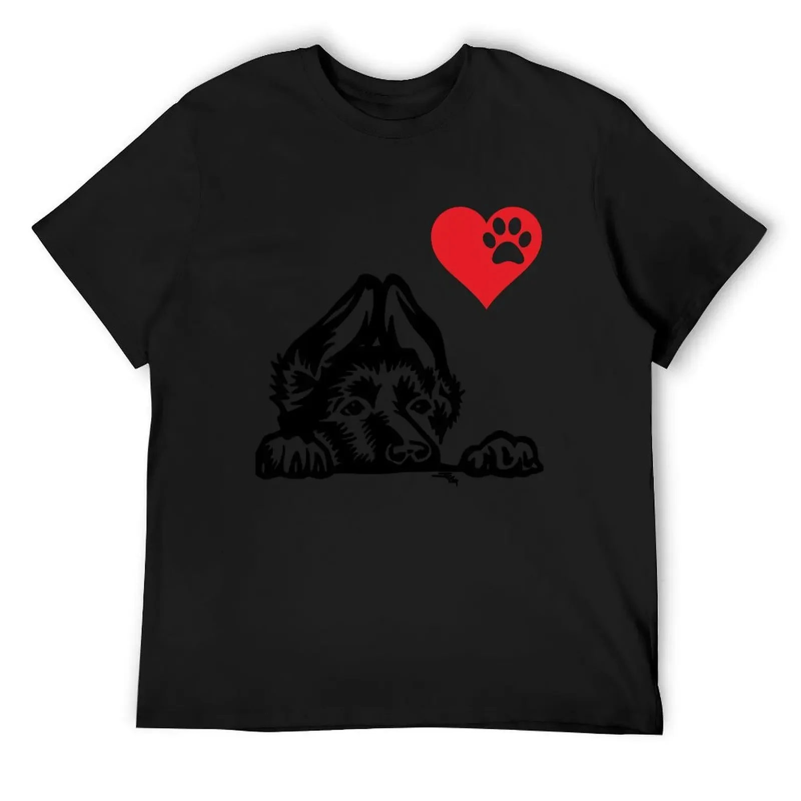 My Heart German Shepard Cute Naughty pup artbyjfg T-Shirt tops heavyweights sweat shirts, men