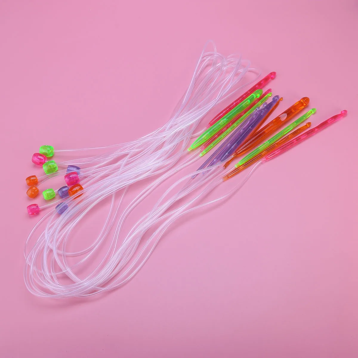 

12 Sizes Plastic Crochet Hook Needles Set 3.5mm 12.0mm Long Cable Included Knitting Tools for Home Decoration Crochet Hooks