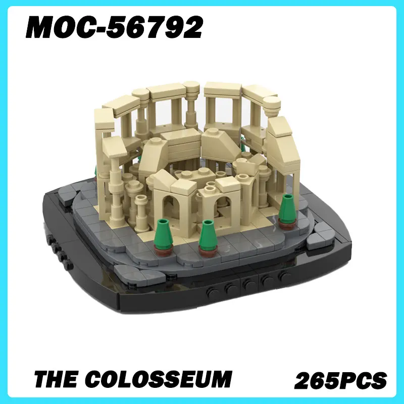 MOC-56792 Micro Architecture The Colosseum Building Blocks, DIY Model Assemble Bricks Puzzle Toys Brick Birthday Gifts 265PCS