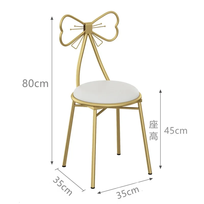 Cadeira de maquiagem borboleta criativa com encosto destacável, pequena unidade, Bedroom Girl Dressing Bench, estilo Instagram, novo