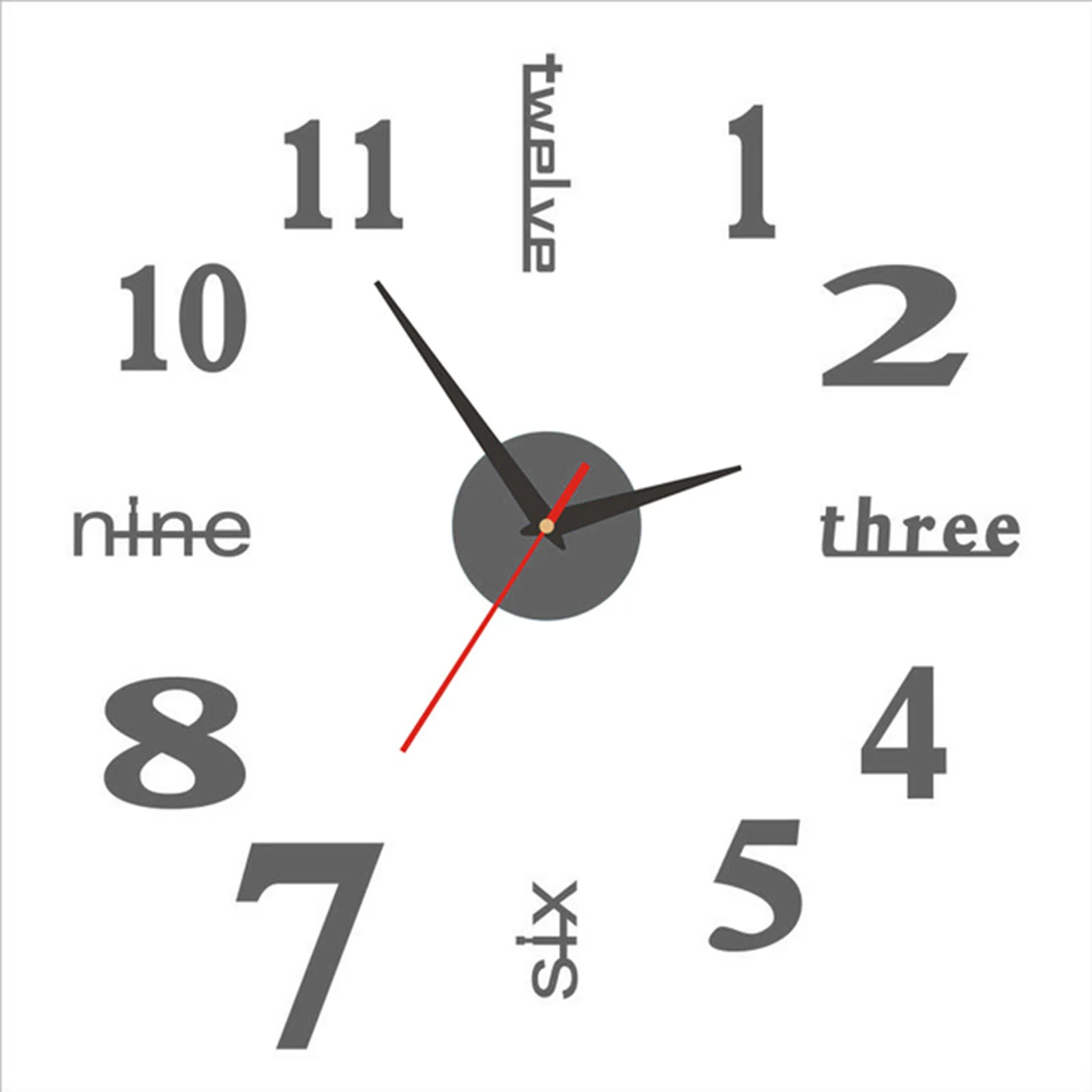 3D Wall Sticker Clock 20-50cm Adjustable Mirror Surface Frameless Wall Clock Wall Stickers Gift Living Room Bedroom Home - view 4