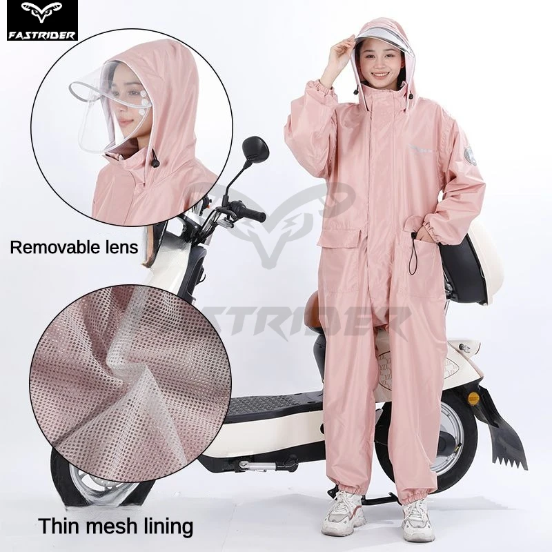 Motorcycle Riding Integrated Raincoat Outdoor Cycling Raincoat Suit Waterproof Fishing Clothing Summer Night Light Breathable