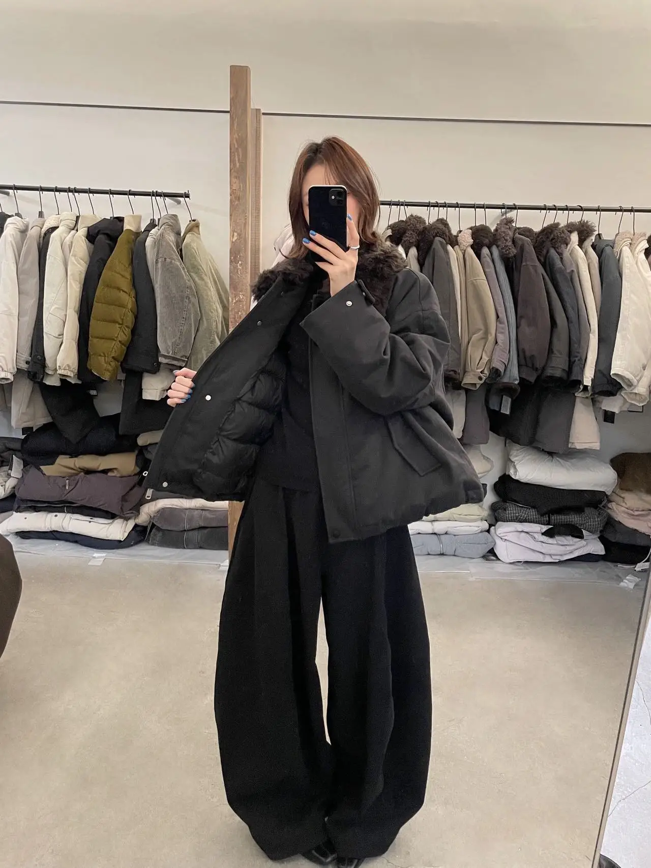 

Barn Sle Color Blo Large Fur Collar Parka Jaet Women's Faionable Warm down Coat K207 Long Sve Regular Length