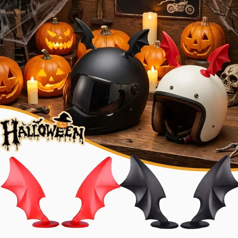 1-5PCS Devil Horn Wing Helmet Decals Halloween DIY Styling Accessories for Motorcycle E Bike Helmet Luggage Case Custom Decor