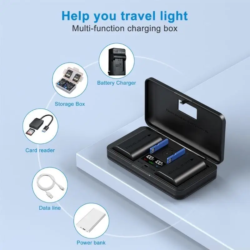 F62C Multi functional Camera Battery with LCD Display and USB Charging for Outdoor Photography and Travel