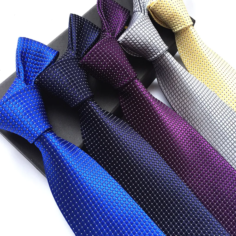 Solid Mens Ties Neck Ties 8cm Silk Gravatas Ties for Men Wedding Suit Dress Blue Red Purple Silver Beige Neckties for Man