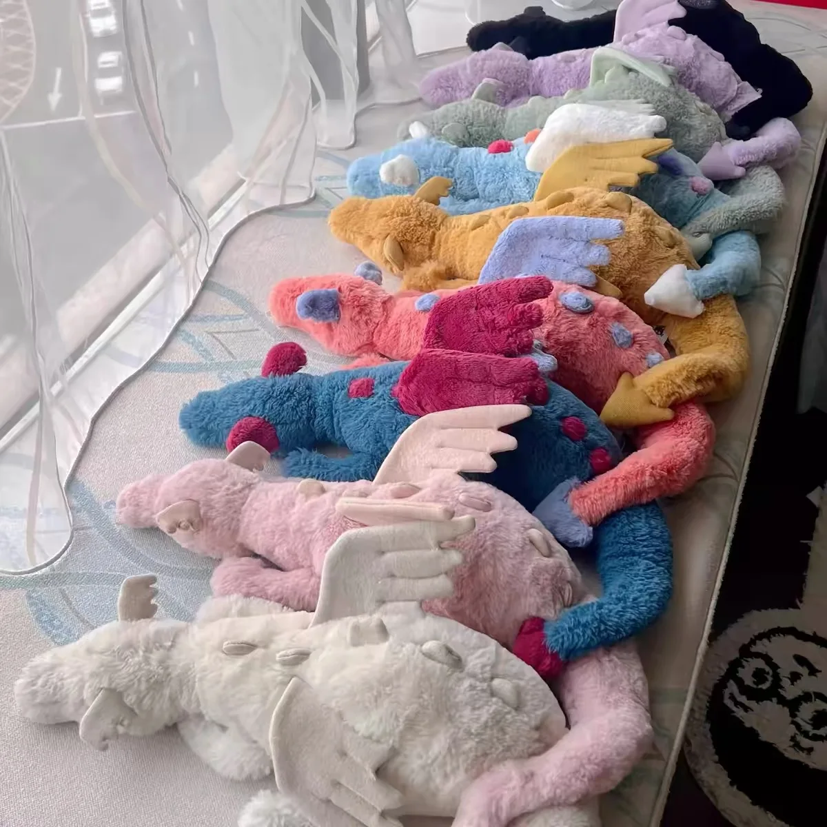 10/50/66cm Creative Full Size Plush Sky Flying Rainbow Dragon Toy Soft Stuffed Animal Pillow Fun Lazy Snow Dragon Kids Gift